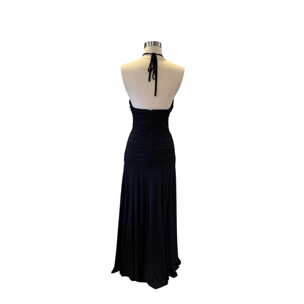 Vintage Cache Black Halter Maxi Dress with Center Embellishment - Picture 8 of 10